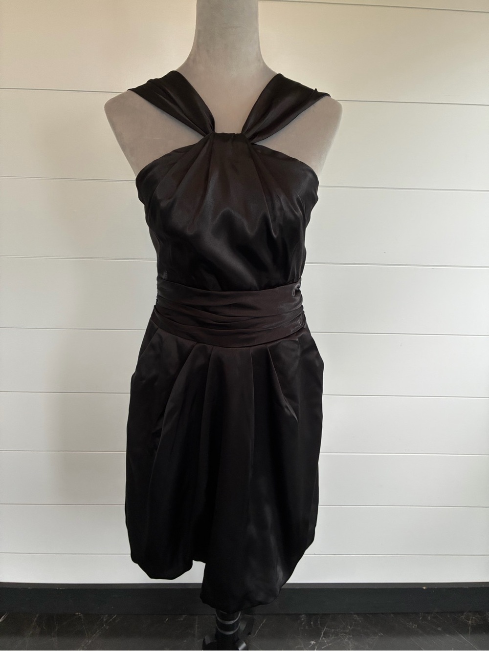 David's Bridal Cocktail Dress Black Sleeveless Party Size 4 NWOT/0286